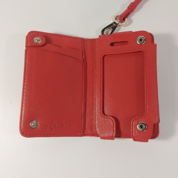 Cole Haan Glossy Red Mini Phone Ipod Wristlet Wallet Case - Picture 4 of 9
